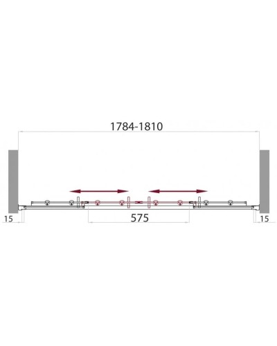 Душевая дверь 180 см BelBagno Uno UNO-BF-2-180-M-Cr матовое