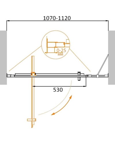 Душевая дверь в нишу CEZARES MOLVENO-BA-11-80+30-P-Cr