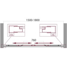 Душевая дверь 150-180 см BelBagno UNIQUE-BF-2-150/180-M-Cr матовое