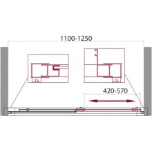 Душевая дверь 110-125 см BelBagno UNIQUE-BF-1-110/125-C-Cr прозрачное