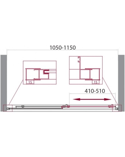 Душевая дверь 100-115 см BelBagno UNIQUE-BF-1-100/115-M-Cr матовое