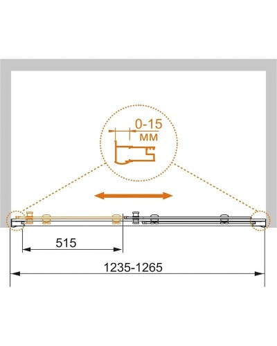 Душевая дверь Cezares Pratico 125 PRATICO-BF-1-125-C-Cr профиль Хром стекло прозрачное