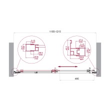 Душевая дверь в нишу BelBagno LUCE-BF-1-120-C-NERO