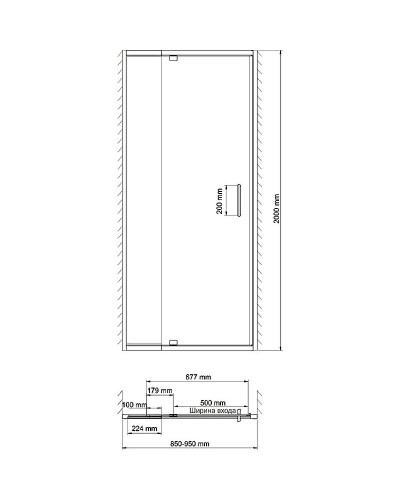 Душевая дверь WasserKRAFT Berkel 90 48P04 профиль Хром стекло прозрачное