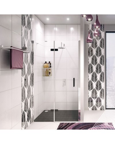 Душевая дверь WasserKRAFT Aller 120 L 10H05LBLACK профиль Хром стекло прозрачное