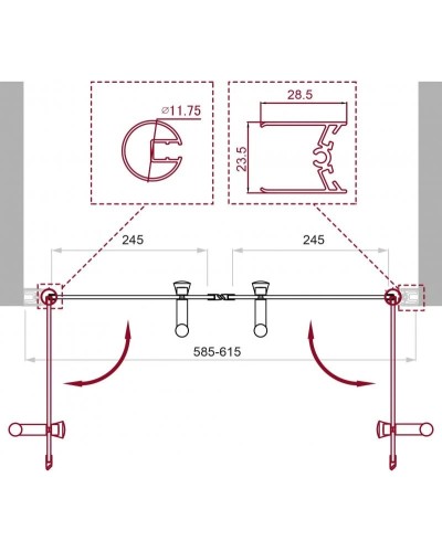 Душевая дверь 60 см BelBagno UNO-B-2-60-P-Cr текстурное стекло