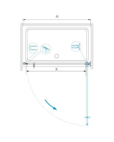 Душевая дверь 60 см RGW HO-011 Hotel 350601106-21 матовое