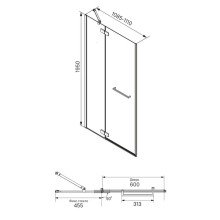 Душевая дверь 110 см IDDIS Slide SLI6CH1i69 прозрачное