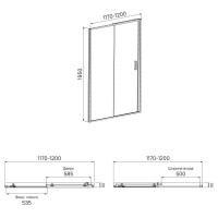 Душевая дверь 120 см IDDIS Zodiac ZOD6CS2i69 прозрачное
