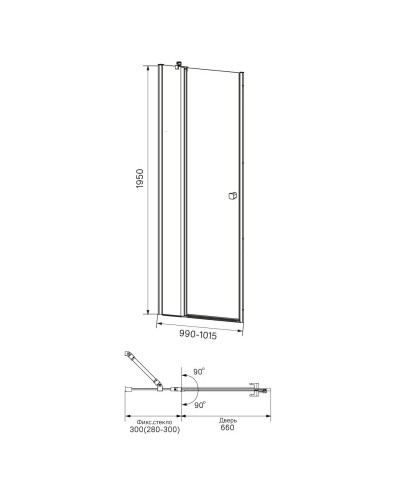 Душевая дверь 100 см IDDIS Ray RAY6CP0i69 прозрачное