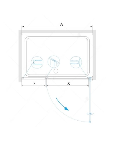 Душевая дверь 90 см RGW HO-012 Hotel 350601209-21 матовое