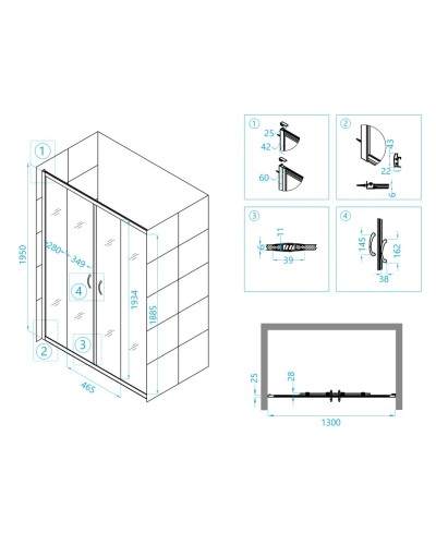 Душевая дверь 135 см RGW PA-11 Passage 01081113-11 прозрачное