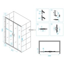 Душевая дверь 205 см RGW PA-11 Passage 01081120-11 прозрачное