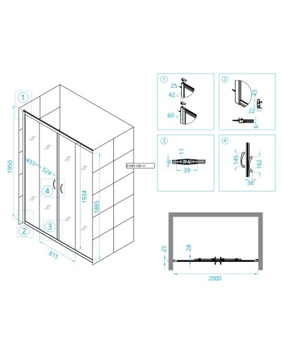 Душевая дверь 205 см RGW PA-11 Passage 01081120-21 матовое