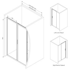 Душевая дверь 100 см Am.Pm Gem W90G-100-1-195BMir зеркальное