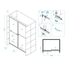 Душевая дверь 200 см RGW TO-10 Tornado 01071020-11 прозрачное