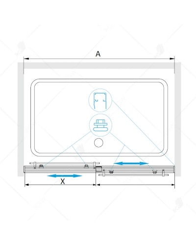 Душевая дверь 140 см RGW TO-10 Tornado 01071014-11 прозрачное