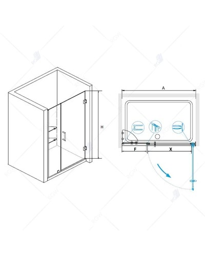 Душевая дверь 100 см RGW HO-02 Hotel 01060210-11 прозрачное