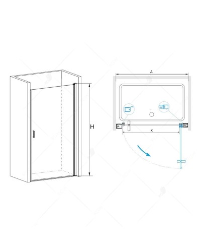 Душевая дверь 80 см RGW LE-03 Leipzig 06120308-11 прозрачное