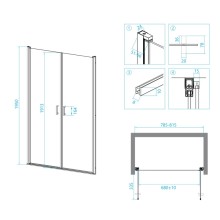 Душевая дверь 80 см RGW LE-06 Leipzig 06120608-11 прозрачное
