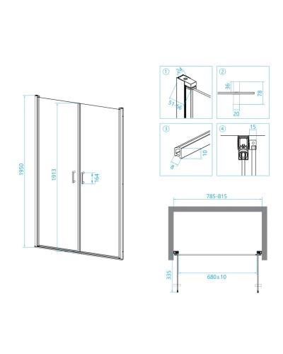 Душевая дверь 80 см RGW LE-06 Leipzig 06120608-11 прозрачное