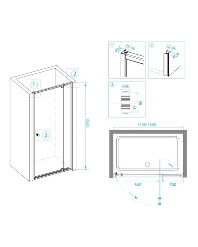 Душевая дверь 113-130 см RGW PA-02 Passage 04080212-51 шиншилла