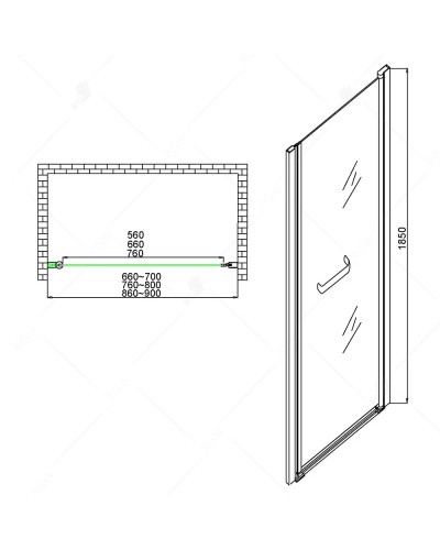 Душевая дверь 60 см RGW PA-03 Passage 04080306-11 прозрачное