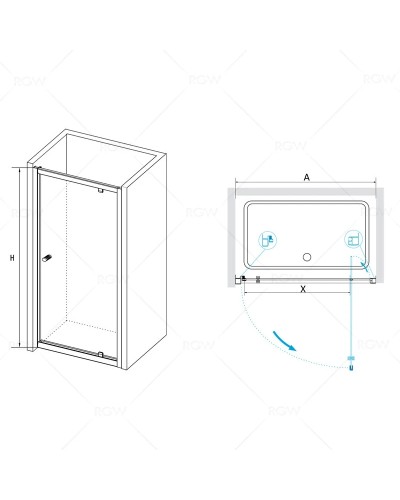 Душевая дверь 100 см RGW PA-05 Passage 04080500-11 прозрачное