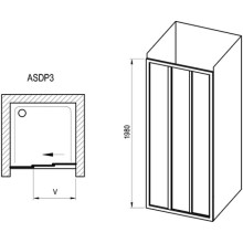 Душевая дверь 80 см Ravak Supernova ASDP3 00V40UR211 Pearl