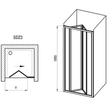 Душевая дверь 80 см Ravak Supernova SDZ3 02V401O2Z1 прозрачное