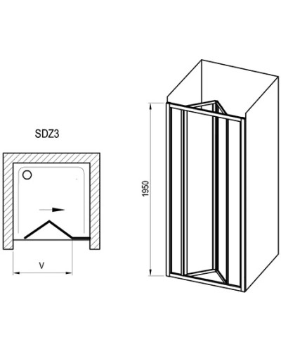 Душевая дверь 80 см Ravak Supernova SDZ3 02V401O2Z1 прозрачное