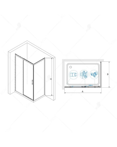 Душевой уголок 150х90 см RGW LE-41B (LE-12B+Z-050-2B) Leipzig 34124195-014 прозрачное