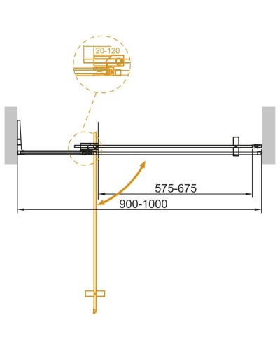 Душевая дверь 90-100 см Cezares SLIDER-B-1-90/100-GRIGIO-NERO серое