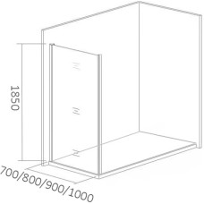 Боковая стенка 80 см Good Door Lira SP-80-C-CH прозрачное
