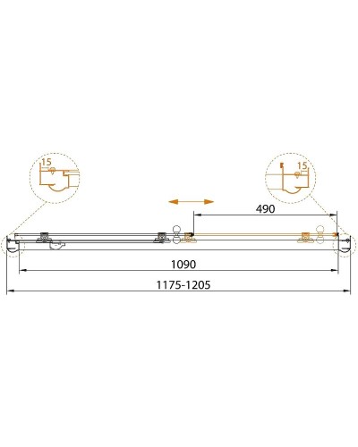 Душевая дверь Cezares Giubileo 120 GIUBILEO-BF-1-120-C-Br профиль Бронза стекло прозрачное