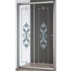 Душевая дверь Cezares Giubileo BF 120 профиль Хром стекло прозрачное с матовым принтом