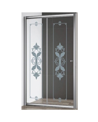 Душевая дверь Cezares Giubileo BF 120 профиль Хром стекло прозрачное с матовым принтом