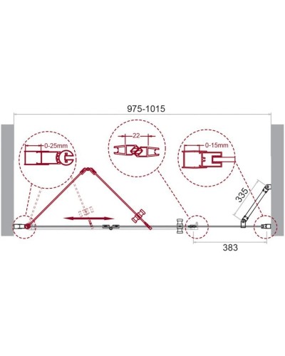 Душевая дверь 100 см BelBagno Albano ALBANO-BS-13-40+60-C-Cr прозрачное