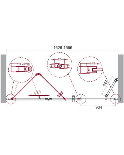 Душевая дверь 165 см BelBagno Albano ALBANO-BS-13-100+70-C-Cr прозрачное