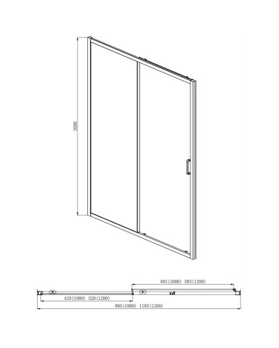 Душевая дверь 120 см Aquatek AQ ARI RA 12020CH прозрачное