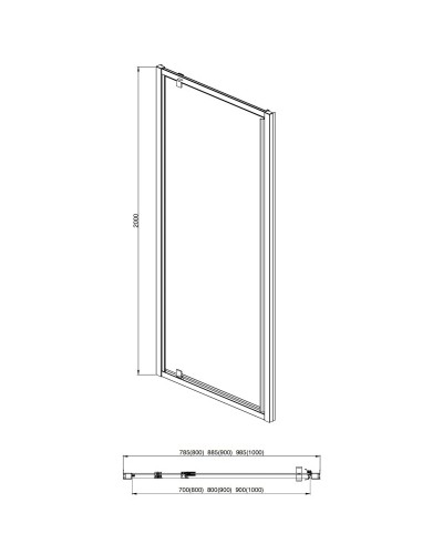 Душевая дверь 80 см Aquatek AQ ARI PI 08020CH прозрачное