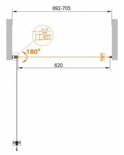 Душевая дверь Cezares Eco 70 ECO-O-B-1-70-C-Cr профиль Хром стекло прозрачное