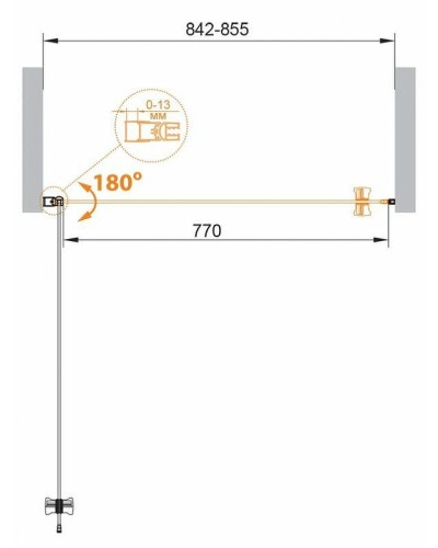 Душевая дверь Cezares Eco 85 ECO-O-B-1-85-C-Cr профиль Хром стекло прозрачное