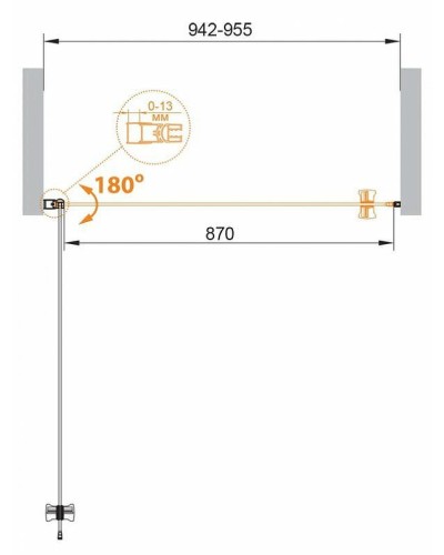 Душевая дверь Cezares Eco 95 ECO-O-B-1-95-C-Cr профиль Хром стекло прозрачное