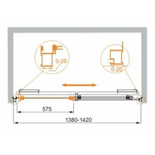 Душевая дверь в нишу Cezares Lux Soft W-BF-1 140 профиль Хром стекло прозрачное