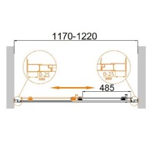 Душевая дверь в нишу Cezares PRATICO-BF-2-180-P-Cr профиль Хром стекло текстурное
