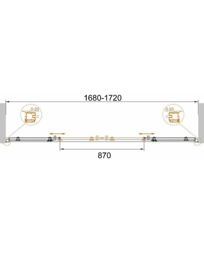 Душевая дверь Cezares Anima 170 ANIMA-W-BF-2-170-C-Cr профиль Хром стекло прозрачное