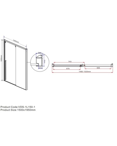 Душевая дверь 150 см Vincea Lugano VDS-1L150CL-1 прозрачное