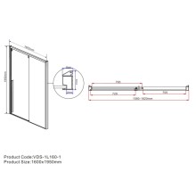 Душевая дверь 160 см Vincea Lugano VDS-1L160CL-1 прозрачное