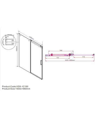 Душевая дверь 150 см Vincea Como VPS-1C150CL прозрачное